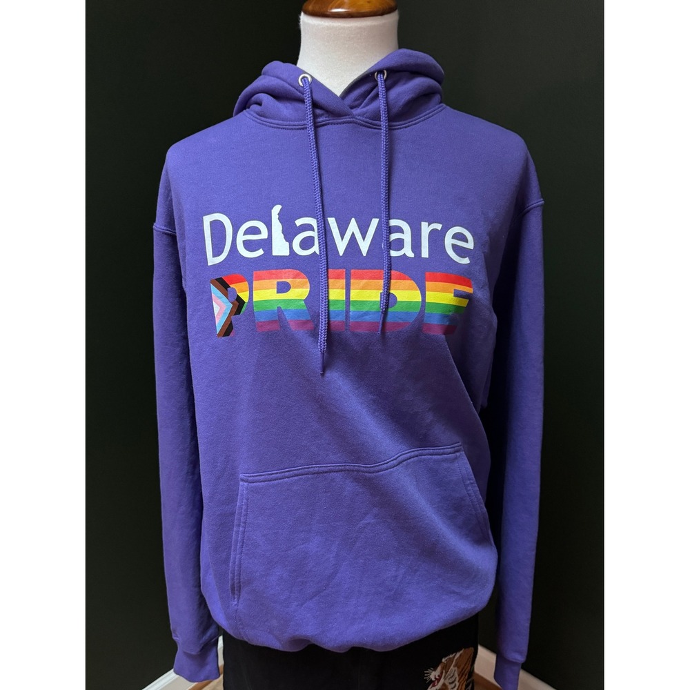 Delaware Pride LGBTQ+ Purple Hoodie Women's Size M